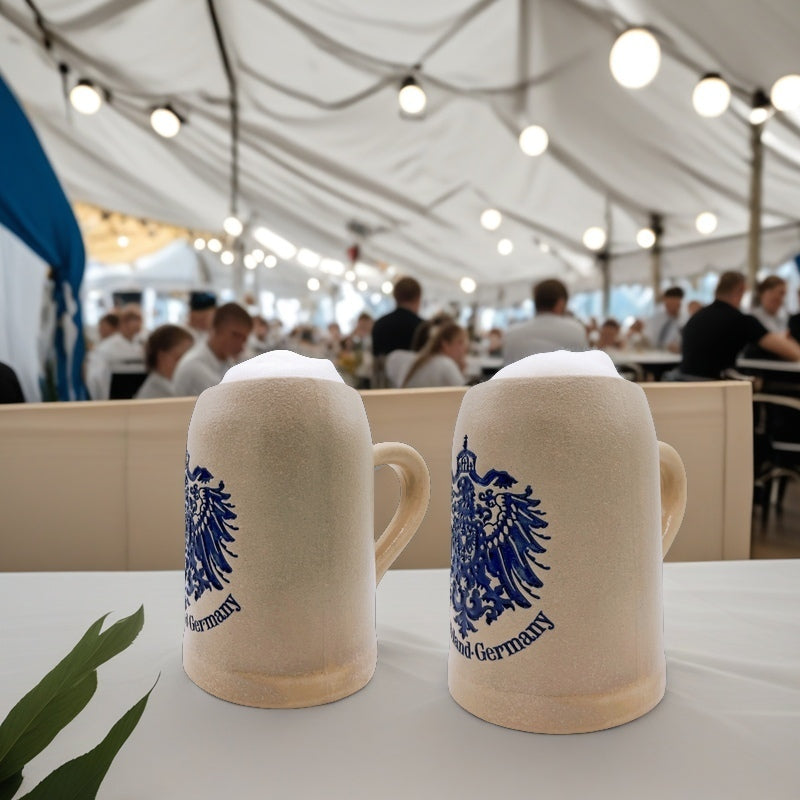 Bierkrug "Deutschland • Germany" 0,5L – Handgefertigter Steinkrug mit körniger Oberfläche