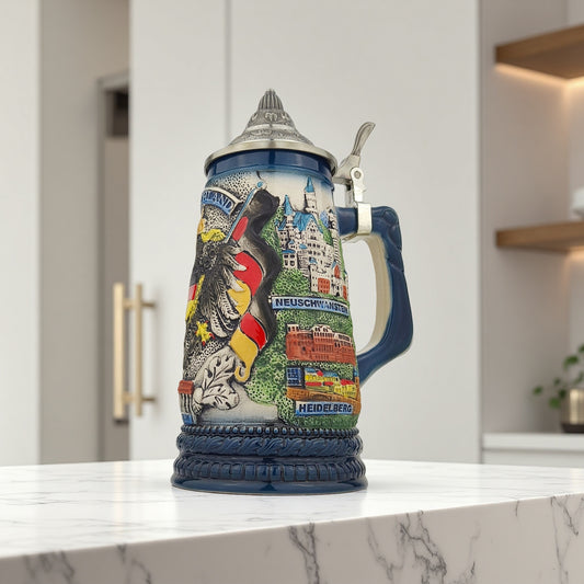 Deutschland Germany Bierkrug mit Deckel klassisches Souvenir