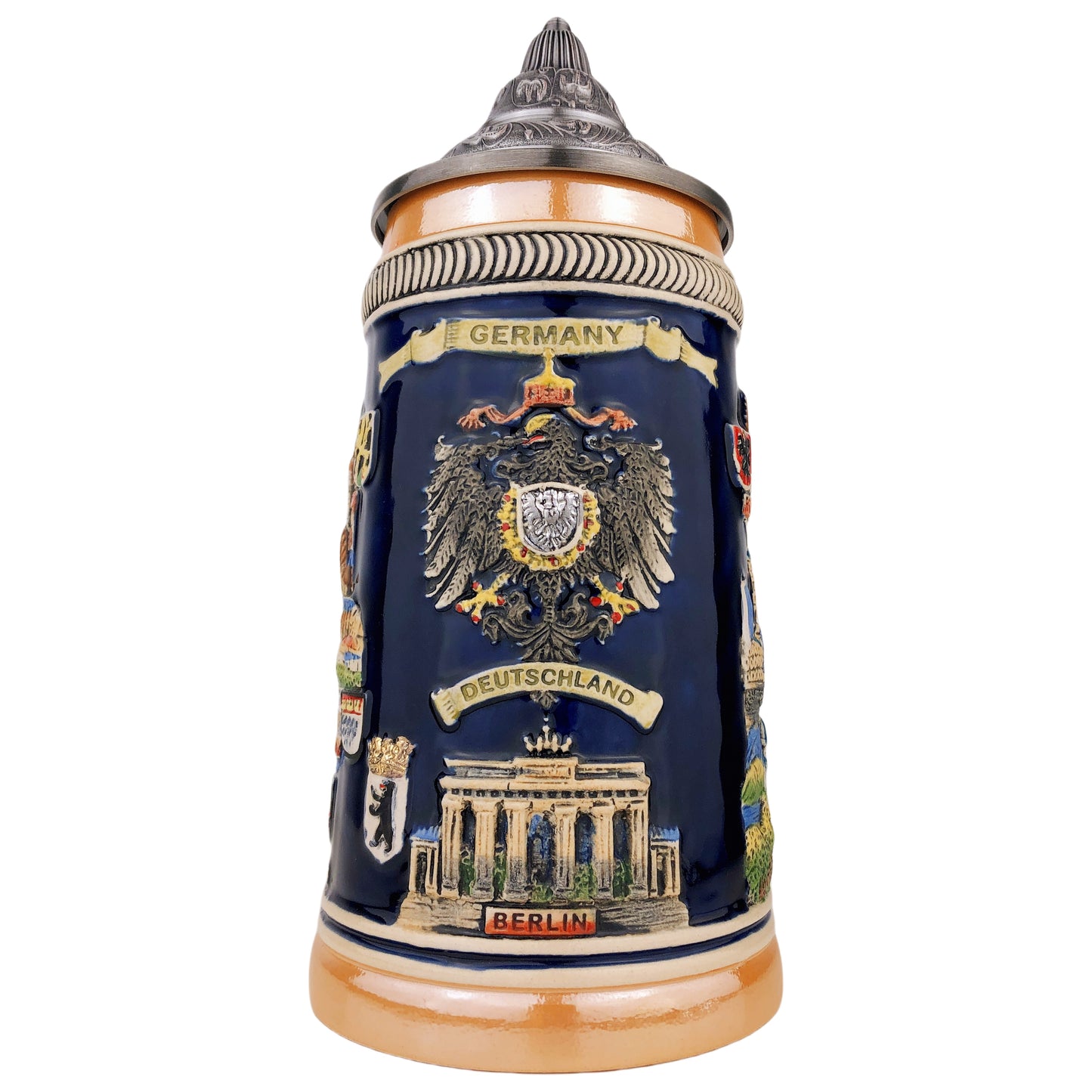 Bierkrug mit Deckel 0,7L – Traditioneller Steinkrug mit Spitzdeckel – Handgefertigtes Bierseidel für Bierfest, Zuhause & Sammlung