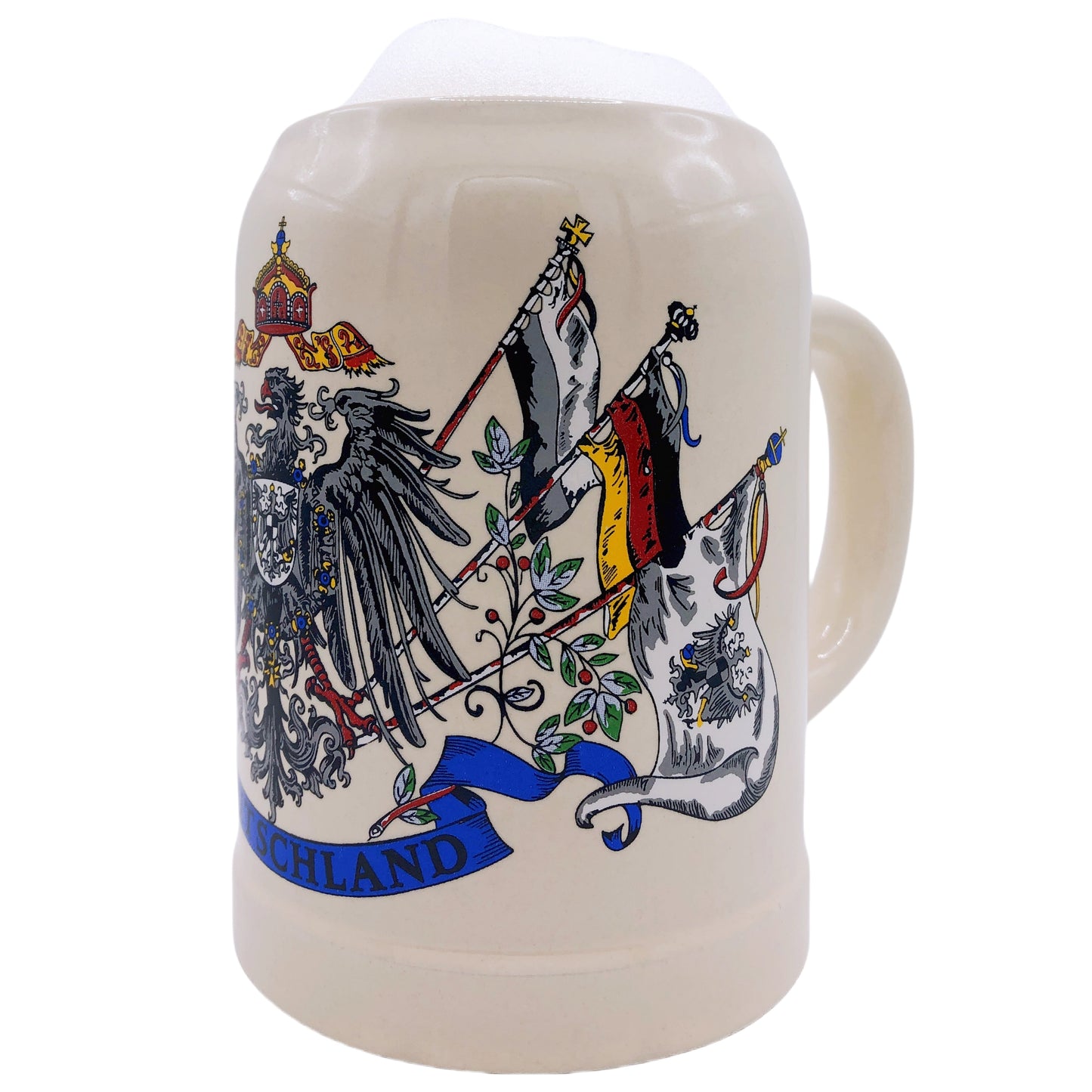 Bierkrug Deutschland 0,5L – Traditioneller Steinkrug – Klassisches Bierseidel – Ideal für Zuhause & Geschenk (Natur)