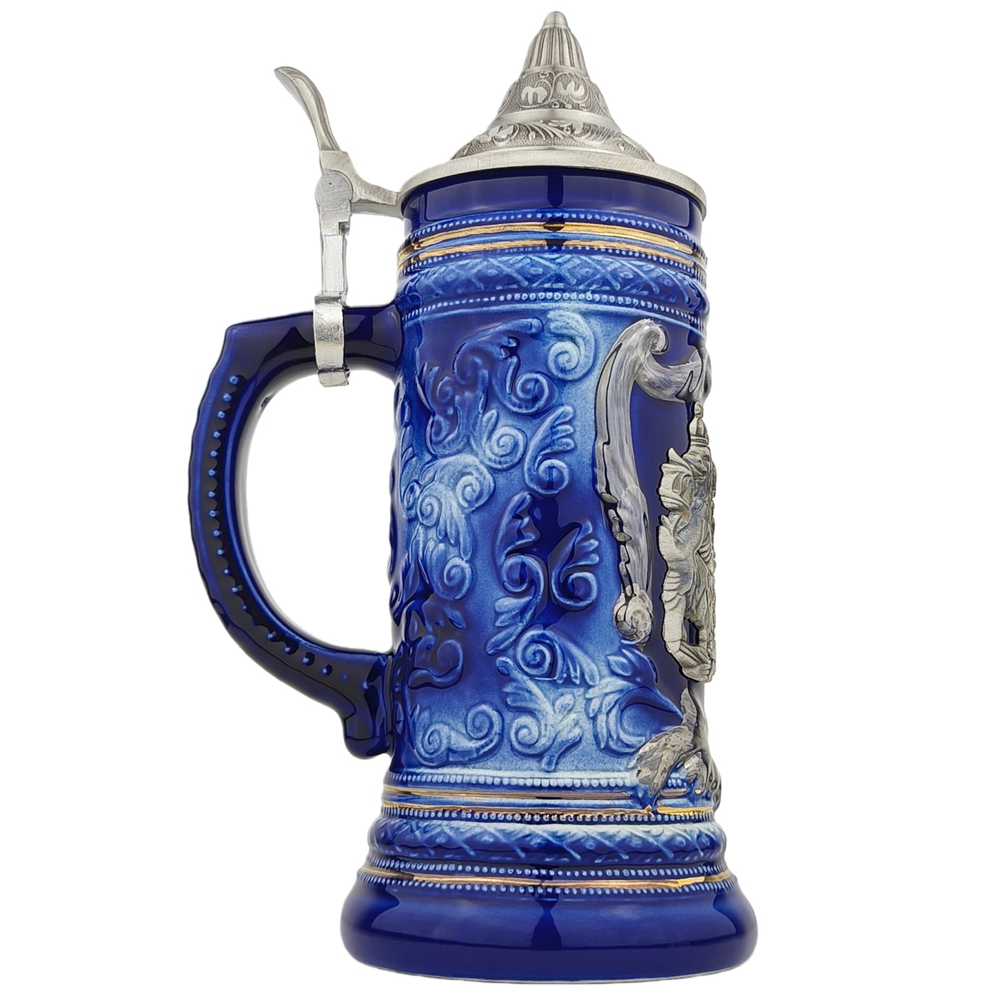 Klassischer Bierkrug mit Deckel Bayern Reliefdesign