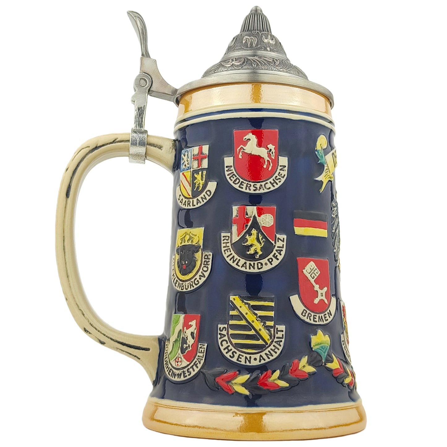Bierkrug mit Zinndeckel – Deutschland Souvenir und Geschenk