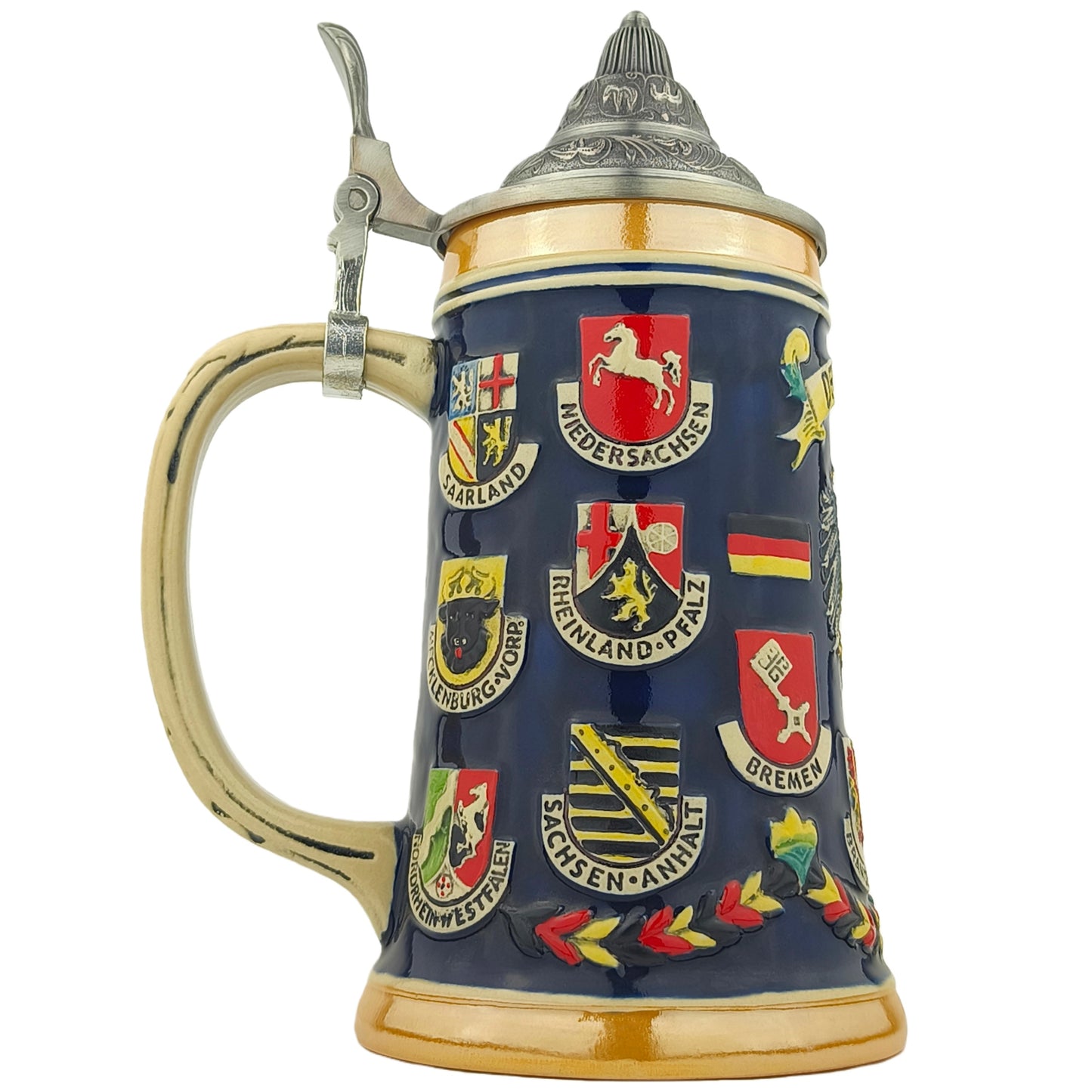 Bierkrug mit Zinndeckel – Deutschland Souvenir und Geschenk