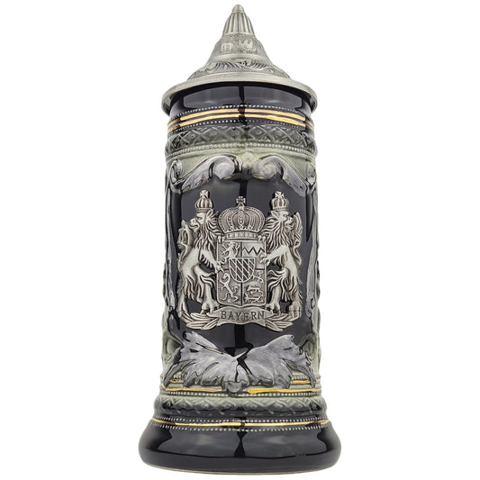 Bierkrug mit Deckel Deutschland traditionelles Reliefdesign