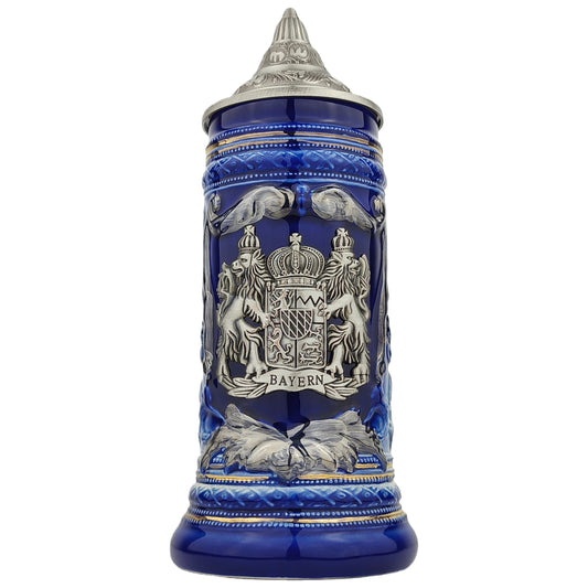 Bierkrug mit Deckel Deutschland Bayern traditionelles Design