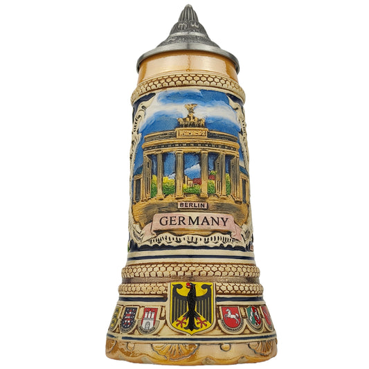 Bierkrug mit Deckel Deutschland Germany Brandenburger Tor klassisches Design