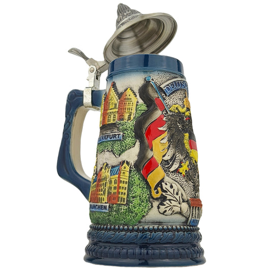 Bierkrug mit Deckel Deutschland Germany Geschenkidee