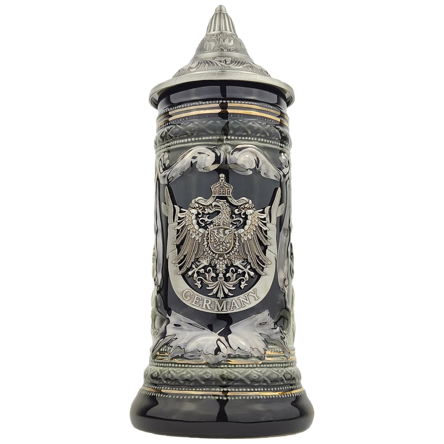 Deutschland Germany Bierkrug mit Zinndeckel