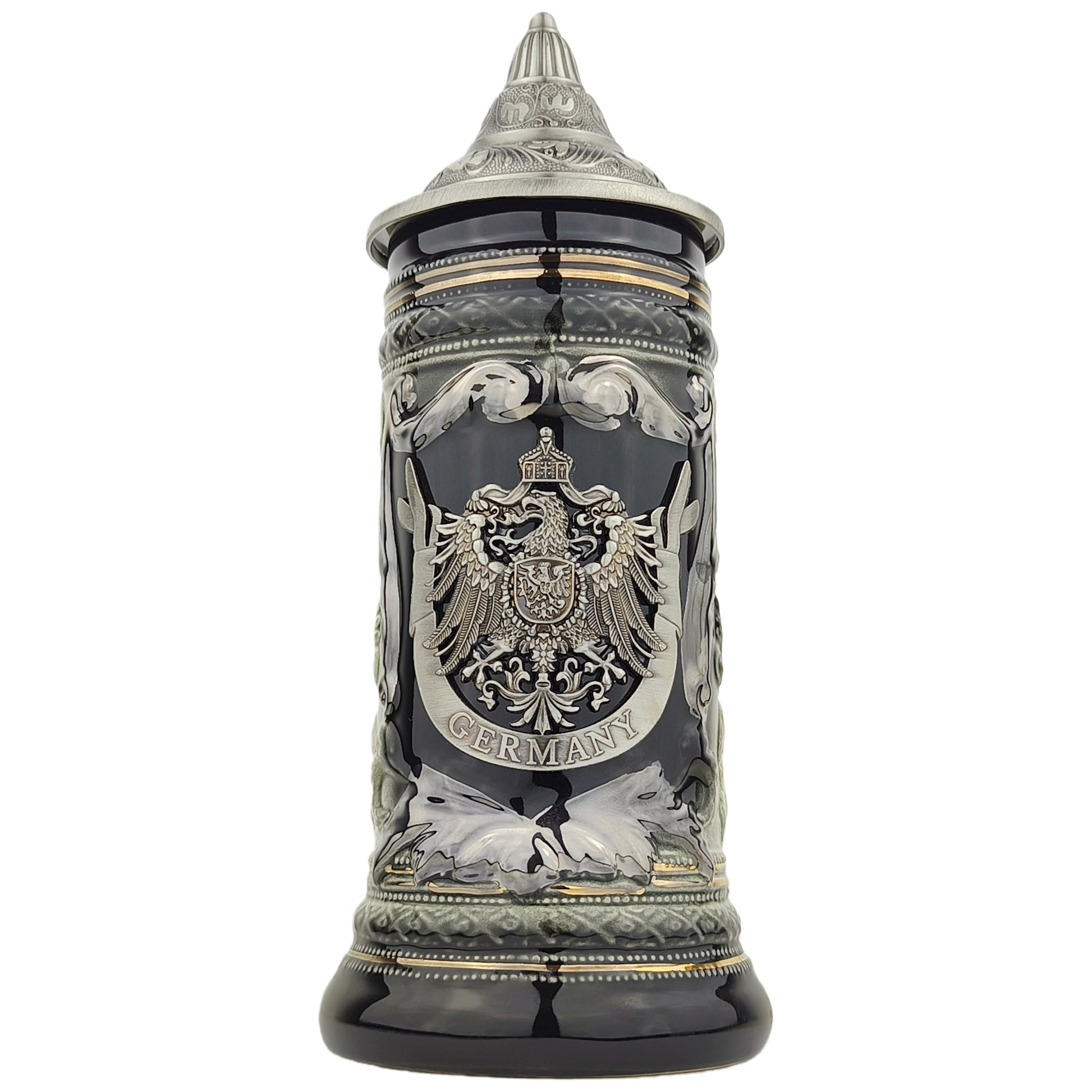 Deutschland Germany Bierkrug mit Zinndeckel