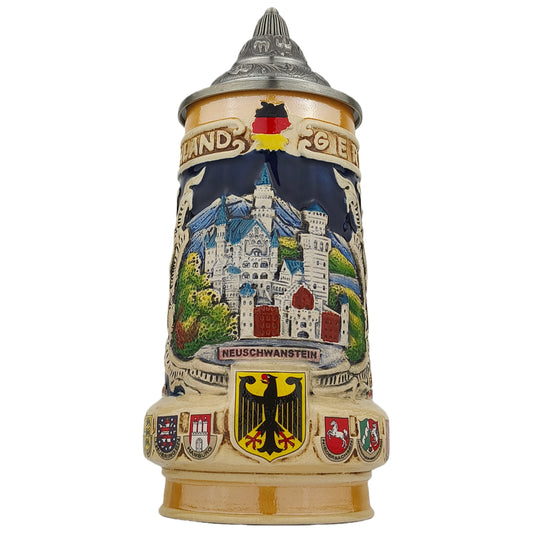Bierkrug mit Deckel Deutschland Germany mit Neuschwanstein Motiv