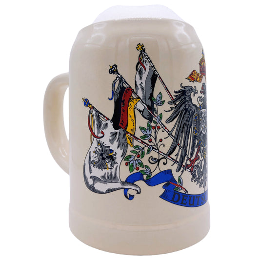 Bierkrug Deutschland 0,5L – Traditioneller Steinkrug – Klassisches Bierseidel – Ideal für Zuhause & Geschenk (Natur)