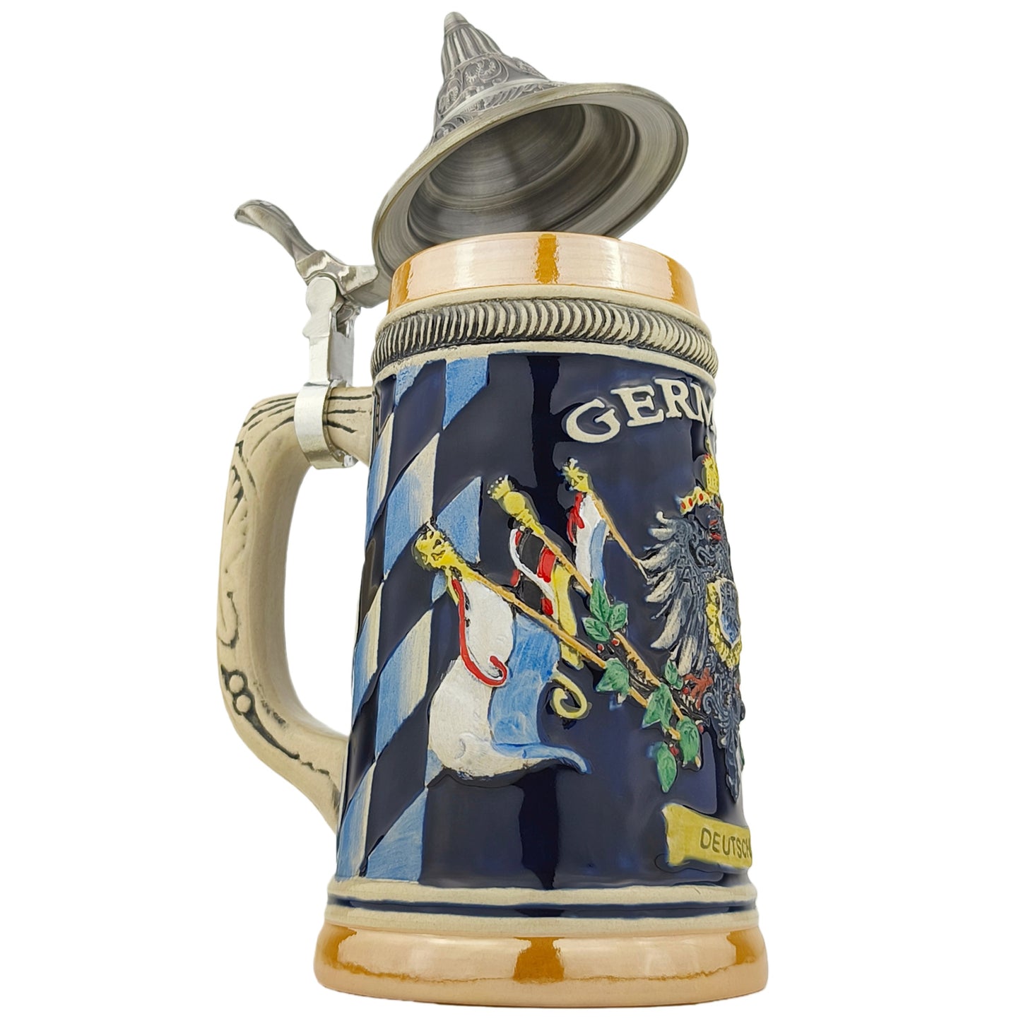 Germany Beer Stein Bierkrug mit Deckel traditionelles Motiv