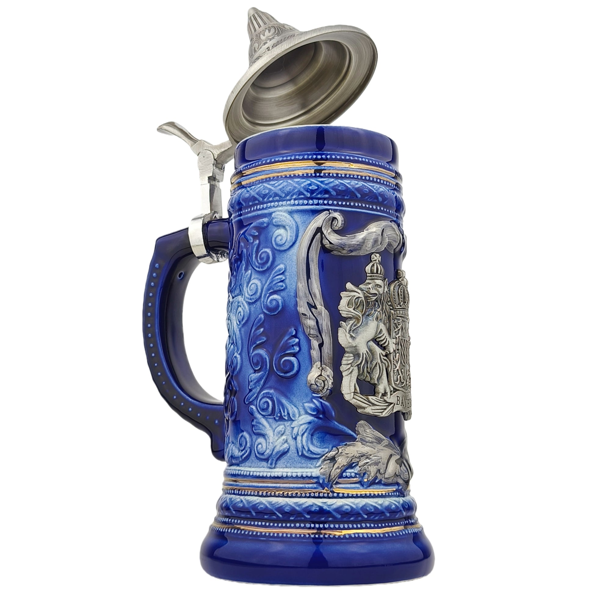 Bierkrug mit Deckel Bayern Motiv