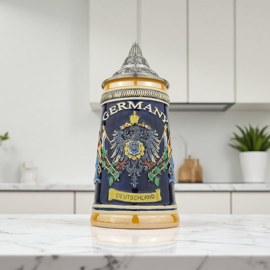 Bierkrug mit Deckel Germany Motiv Geschenkidee