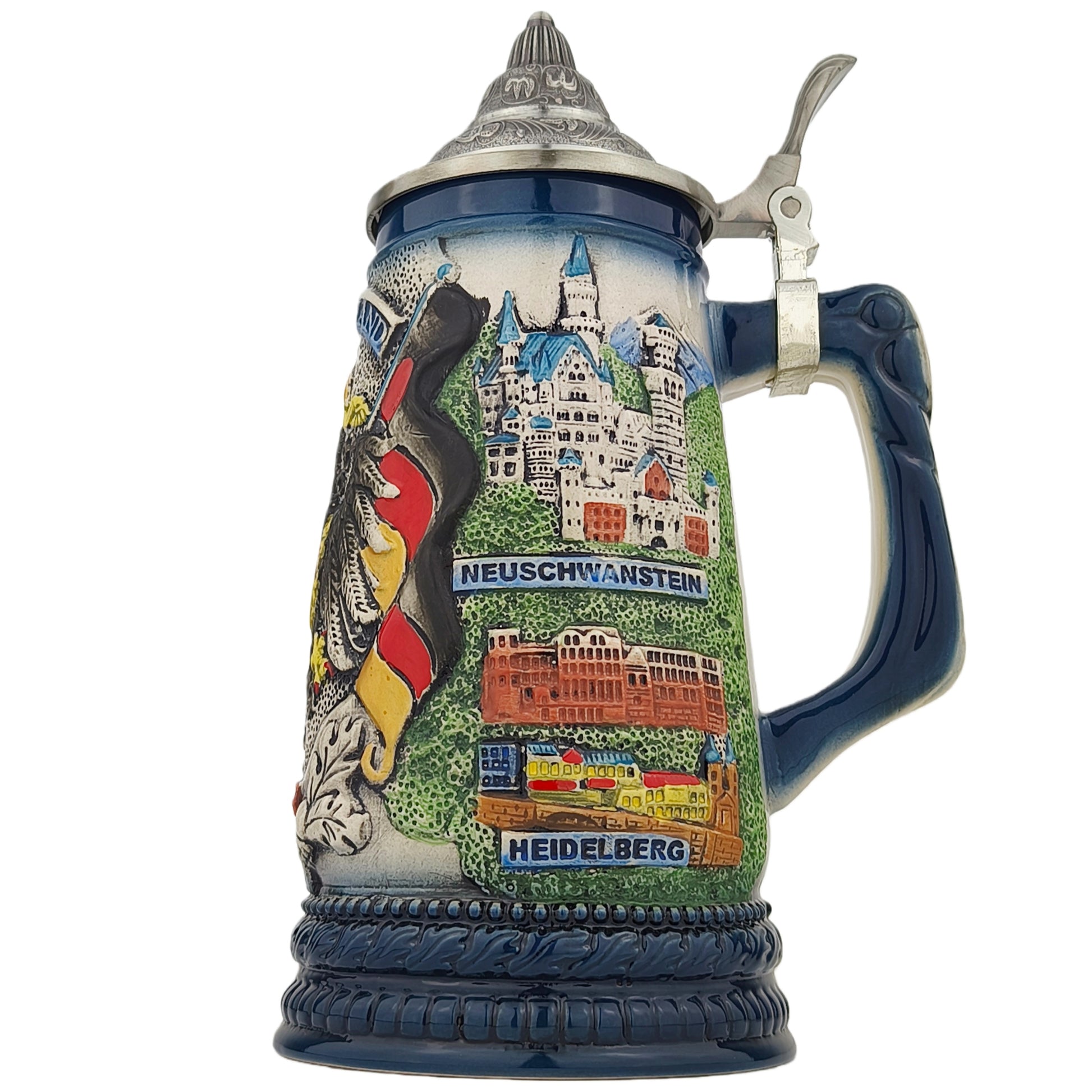 Deutschland Germany Bierkrug mit Deckel traditionelles Relief Geschenkidee