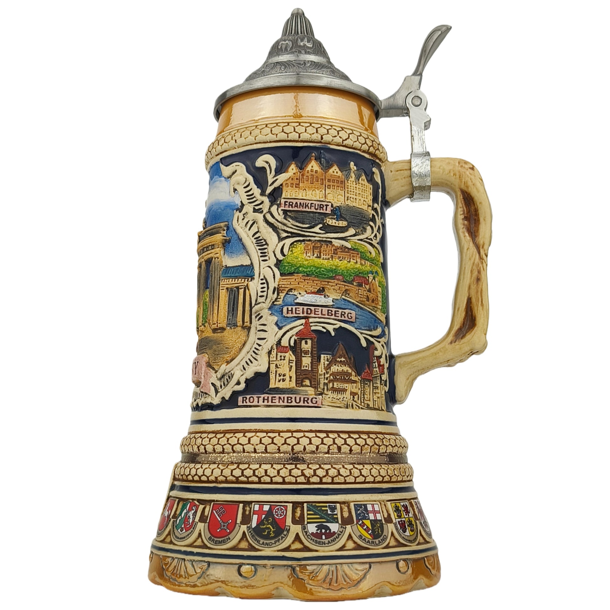 Deutschland Germany Bierkrug mit Zinndeckel