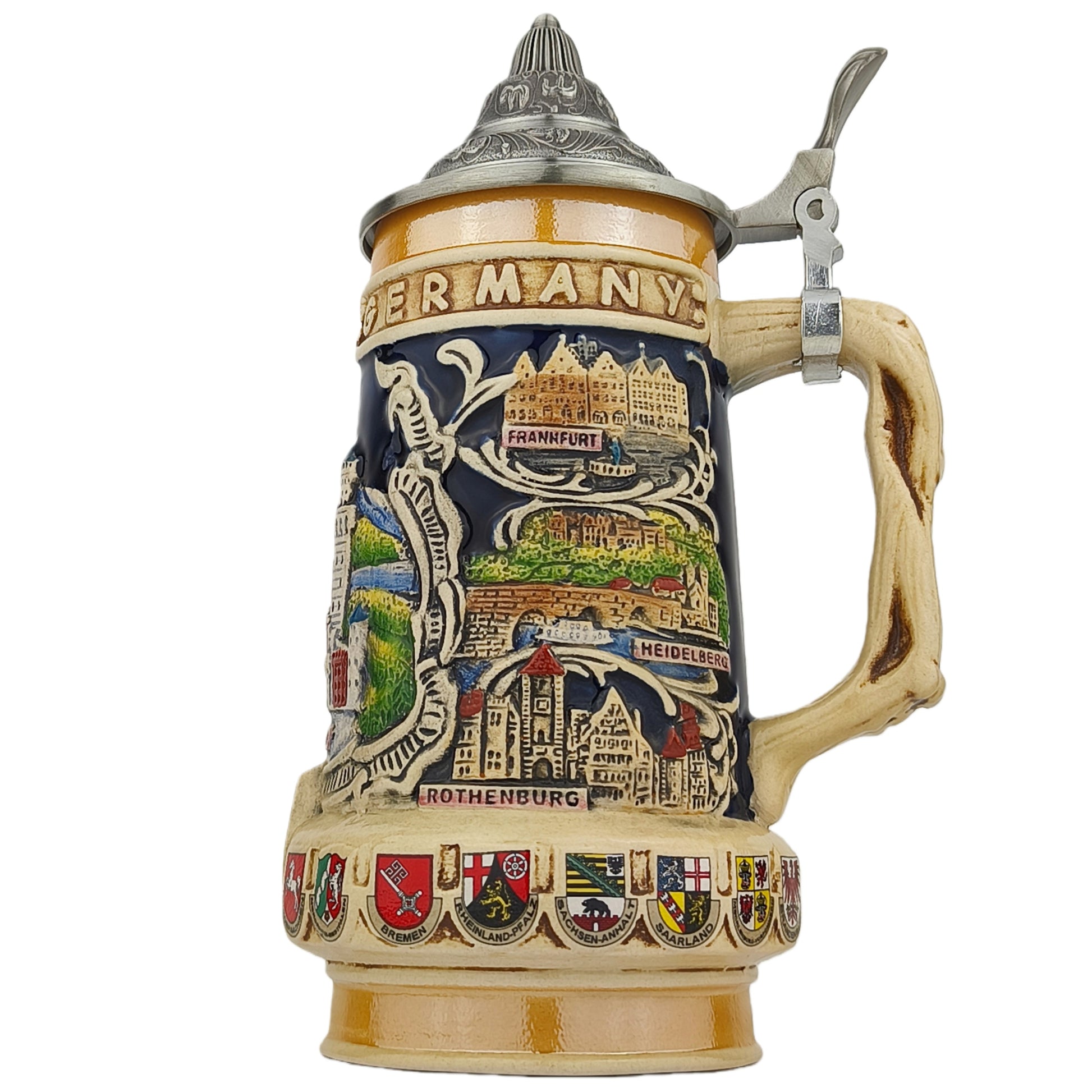 Klassischer Bierkrug mit Deckel aus Deutschland