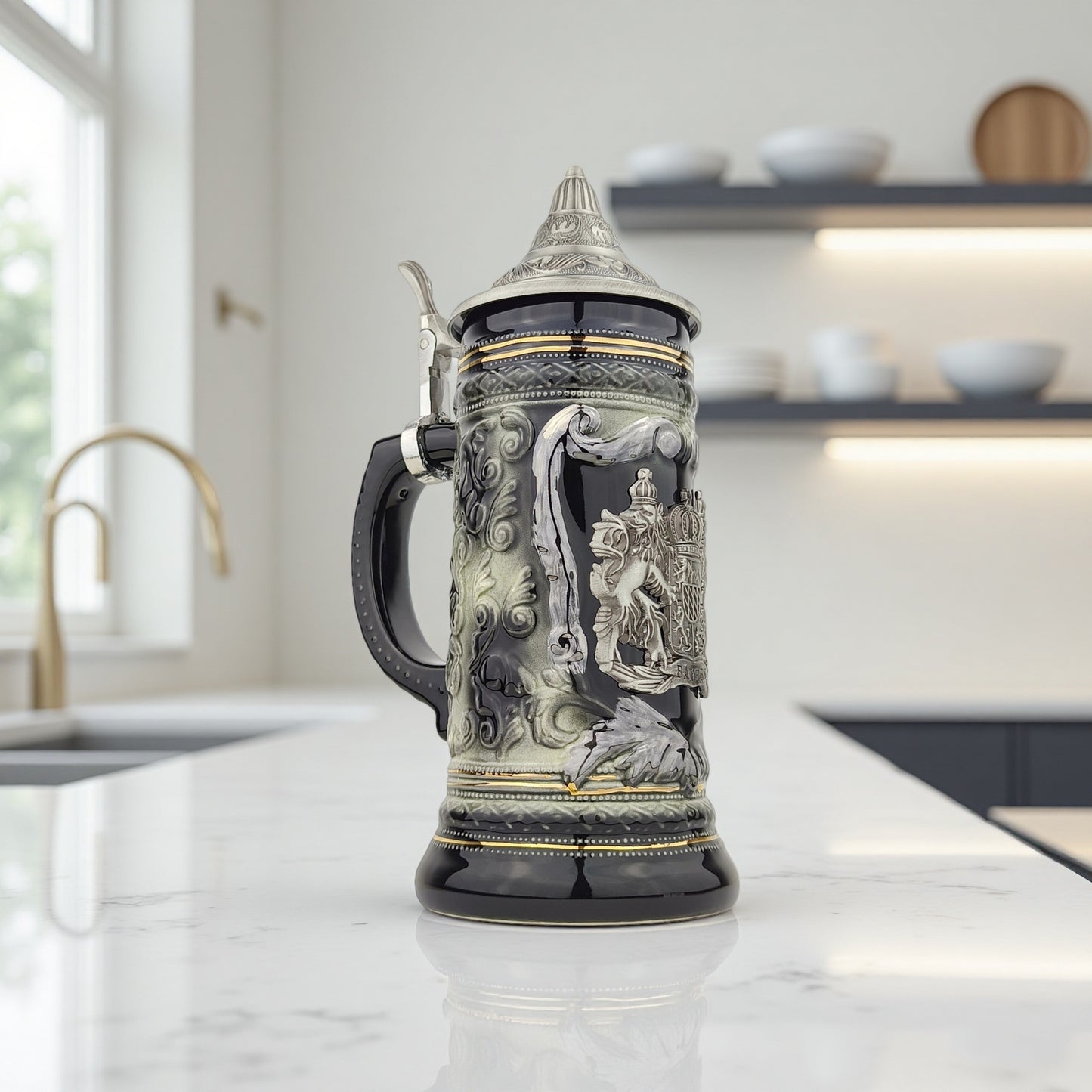 Bierkrug mit Deckel Deutschland klassisches Souvenir