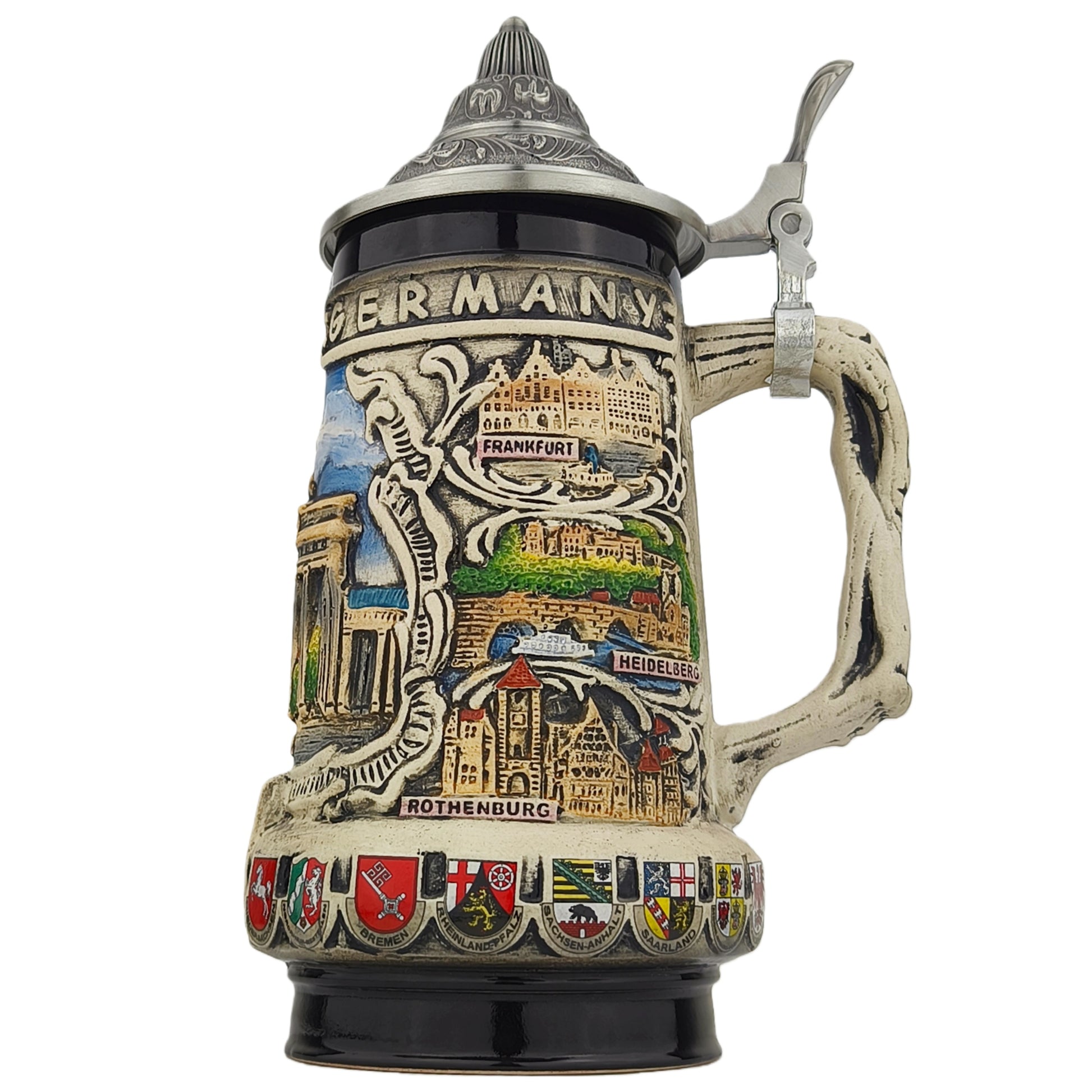 Bierkrug mit Deckel Germany Stadtmotiv Geschenkidee