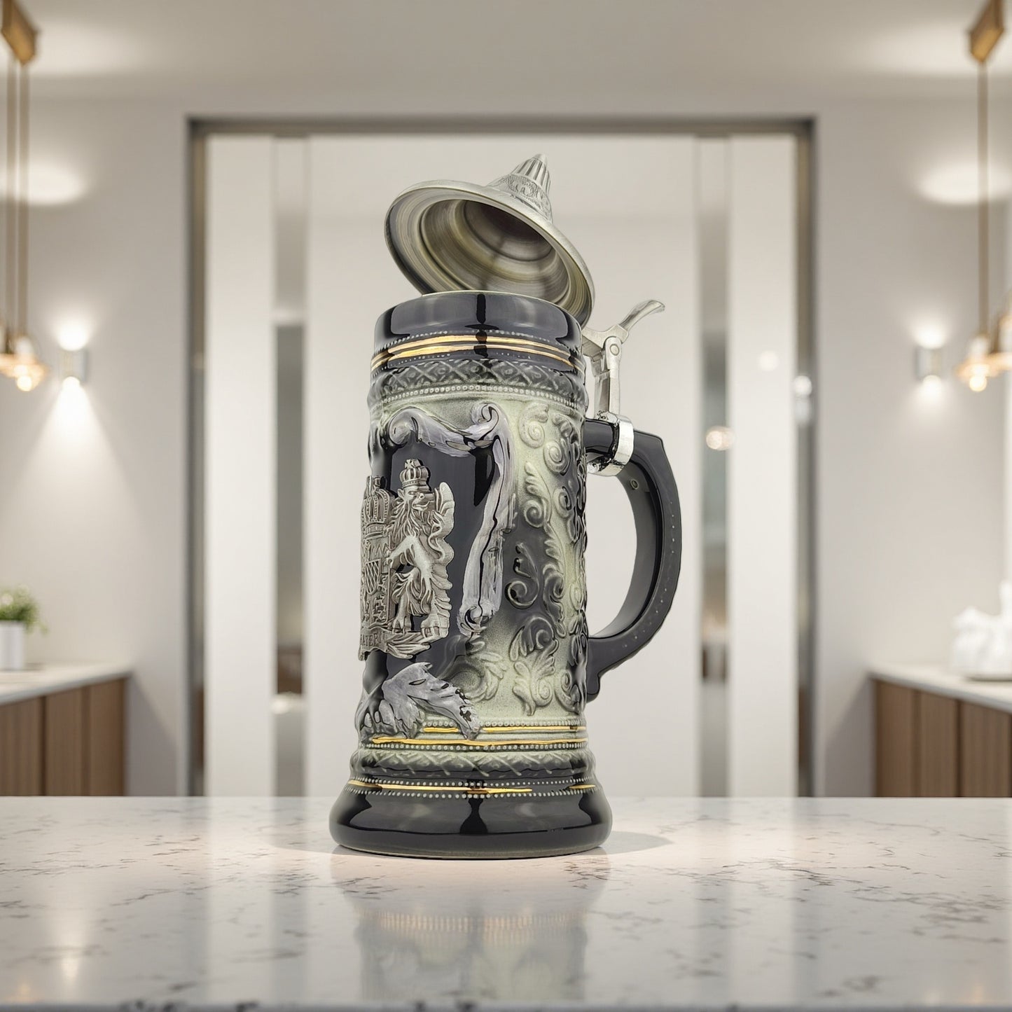 Bierkrug mit Deckel Deutschland Souvenir Geschenkidee